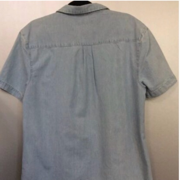 Zara Man Regular Fit Basic Denim Short Sleeve Button Down Shirt - M - Picture 2 of 4